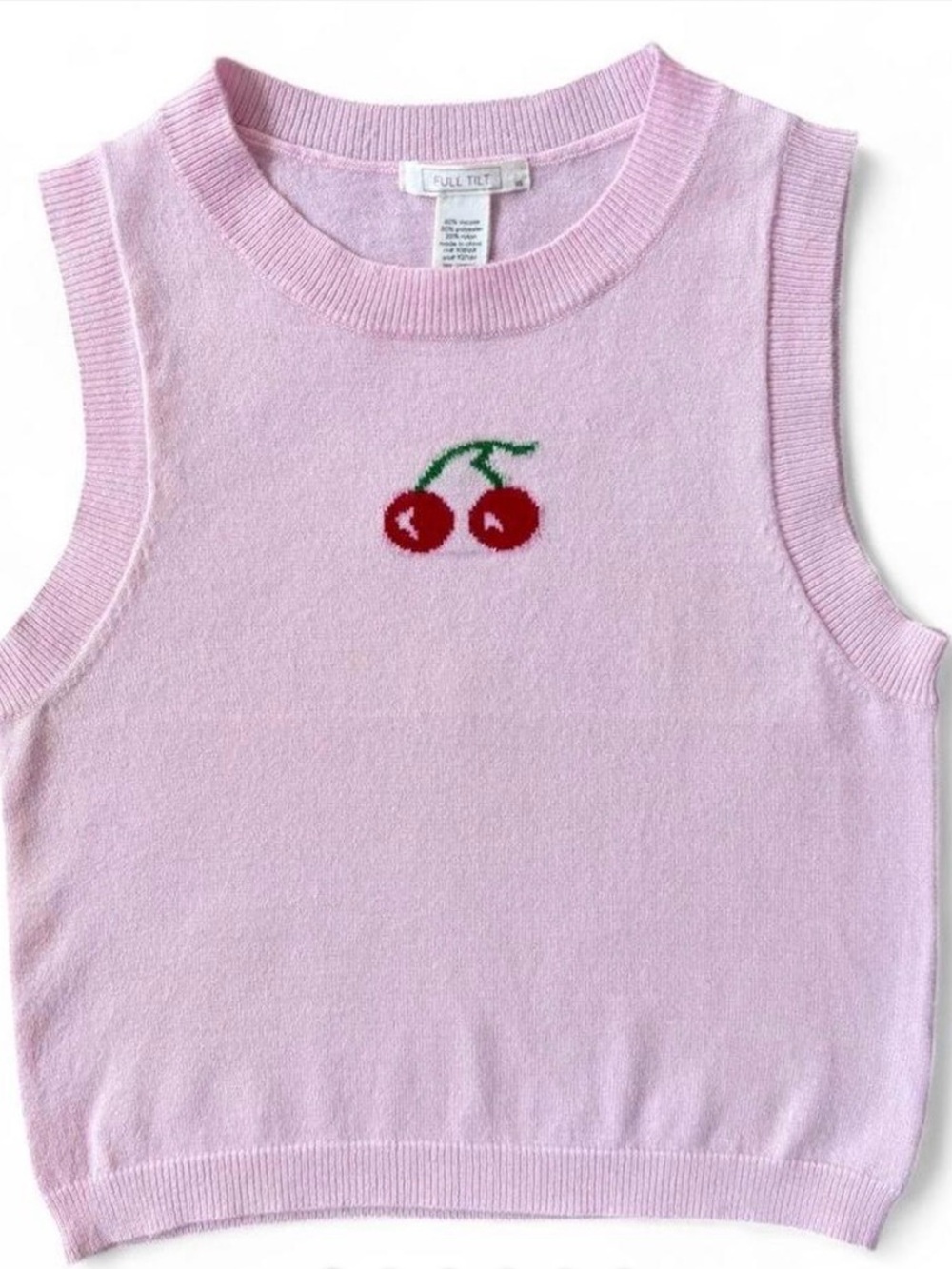 Full‎ Tilt Light Pink Sleeveless Knit Crewneck Sweater Vest XS
